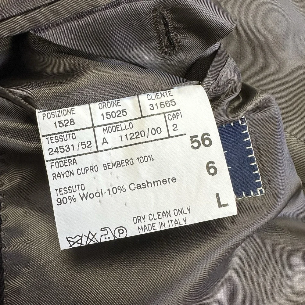 Canali Wool Cashmere Tweed Sport Coat 2 Button Men 46L US Brown Gray (56L IT)